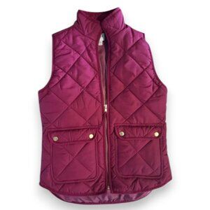 J. Crew Quilted Vest in Rich Burgundy EUC Like New!